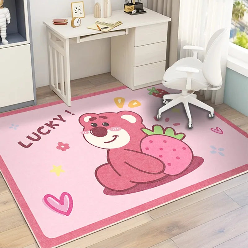 MINISO Cute Cartoon Kirby Super Star Carpet Door Mat Living Room Bedroom Bath Entrance Carpet Non-slip Home Decor Girl Child Rug