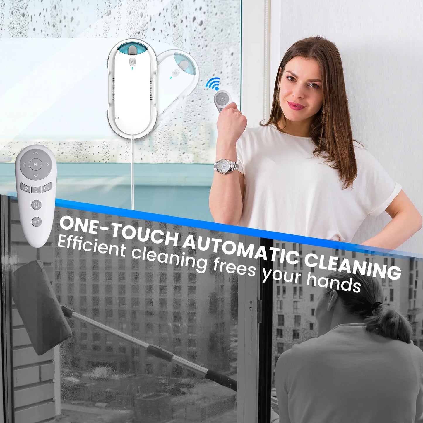 INSE Window Automatic Water Spray Cleaning Robot Vacuum Cleaner With Remote Control Smart Cleaning Machine for Home Glass Washer