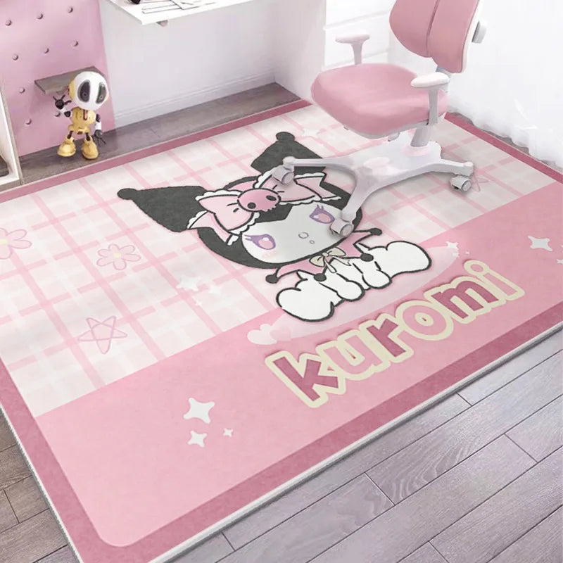MINISO Cute Cartoon Kirby Super Star Carpet Door Mat Living Room Bedroom Bath Entrance Carpet Non-slip Home Decor Girl Child Rug