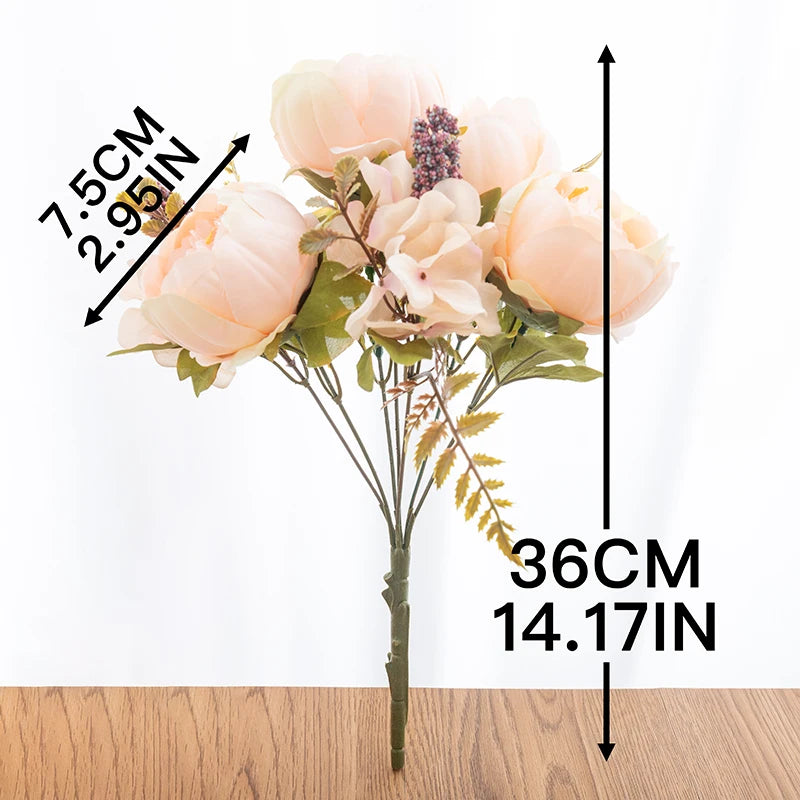 Artificial Flowers Big Silk Peony Head For Vase Home Living Room Decoration Wedding Bride Bouquet Outdoor Christmas Garlands