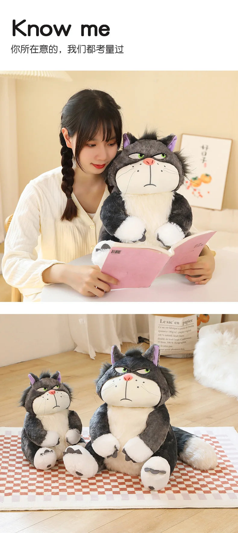15-35cm Kawaii Cinderella Lucifer Cat Plush Toys Soft Anime Cartoon Princess Kids Stuffed Animals Doll Children's Birthday Gifts