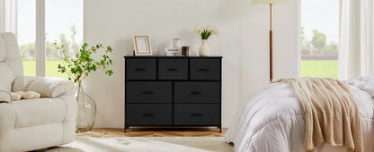 JHK Desser For Bedroom With 7 Fabric Drawers Organizer Storage Closet Chest Clothes For Living Room Display Cabinet Of Furniture