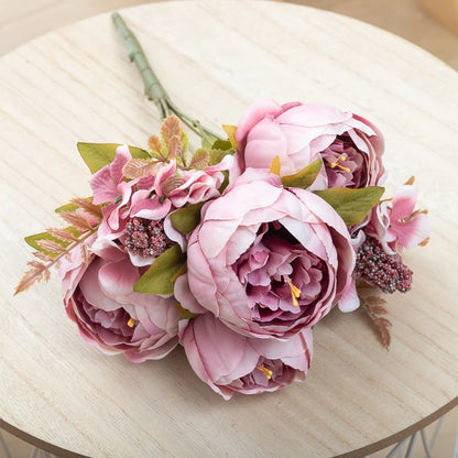 Artificial Flowers Big Silk Peony Head For Vase Home Living Room Decoration Wedding Bride Bouquet Outdoor Christmas Garlands