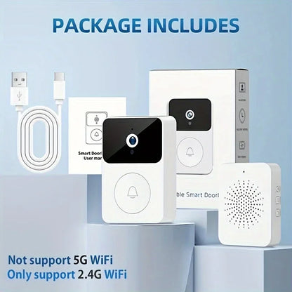 Doorbell Smart Home Door Bell Wireless Rechargeable Battery Outdoor HD Camera Two Way Audio Visual phone monitoring Doorbell