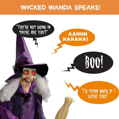 Halloween Witch Decorations Creepy Indoor Outdoor Flying Witch Sound Activated Witch Halloween Decor for Halloween Skull Prop