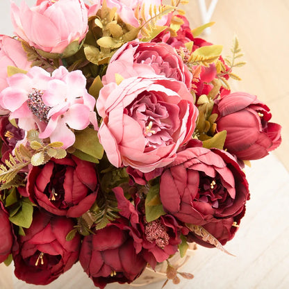 Artificial Flowers Big Silk Peony Head For Vase Home Living Room Decoration Wedding Bride Bouquet Outdoor Christmas Garlands